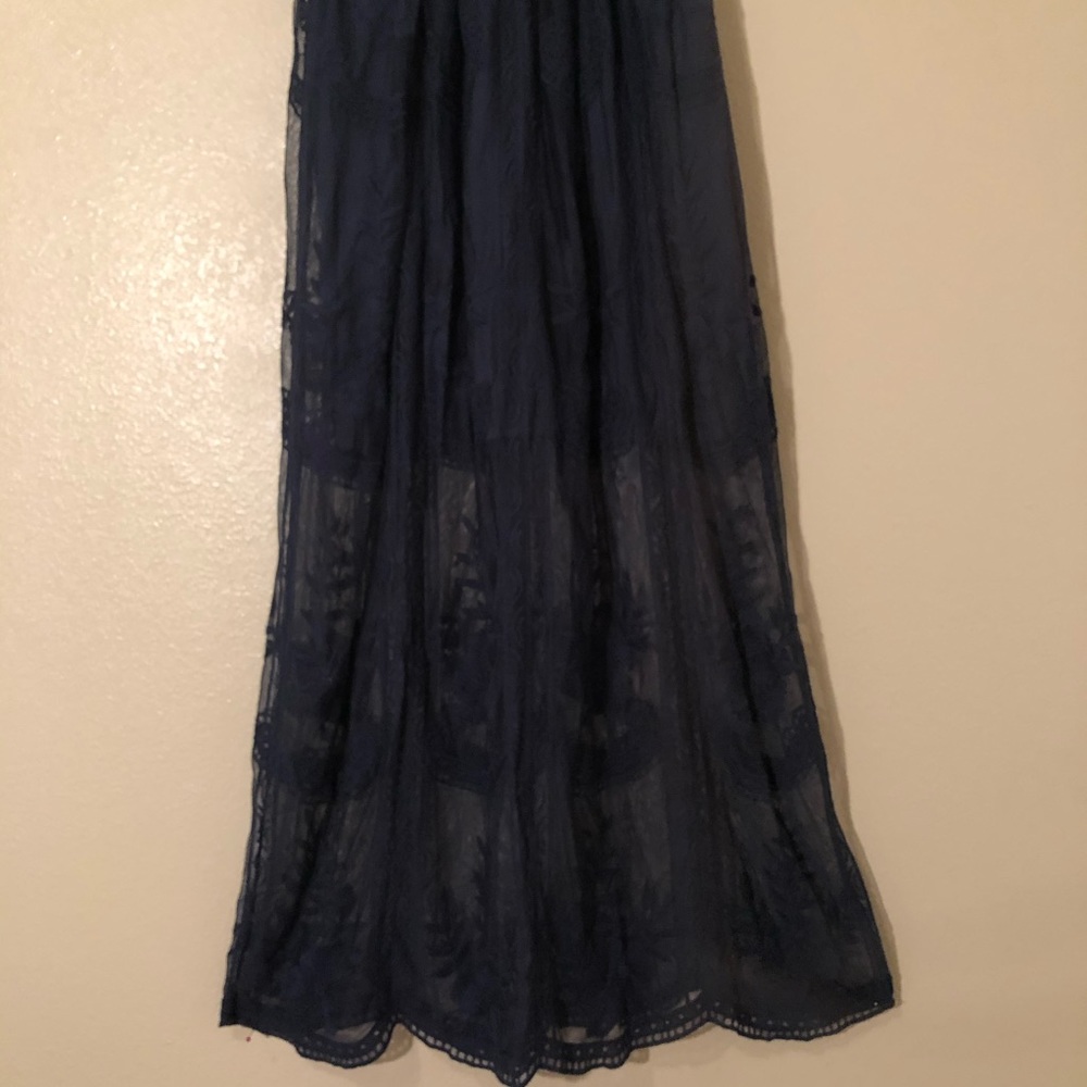 NWOT Navy Altar’d State Haltered Lace Maxi Dress - Picture 6 of 11